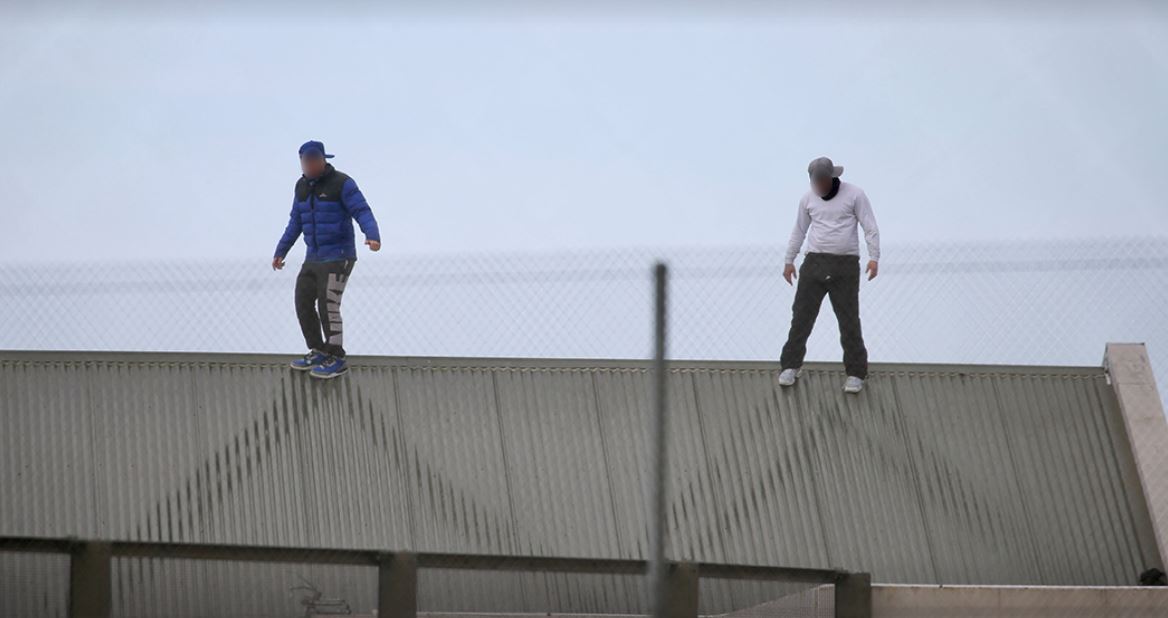 Five young people spent last night on the roof and within its cavity at Korowai Manaaki youth justice facility in Auckland.
Photo / Alex Burton