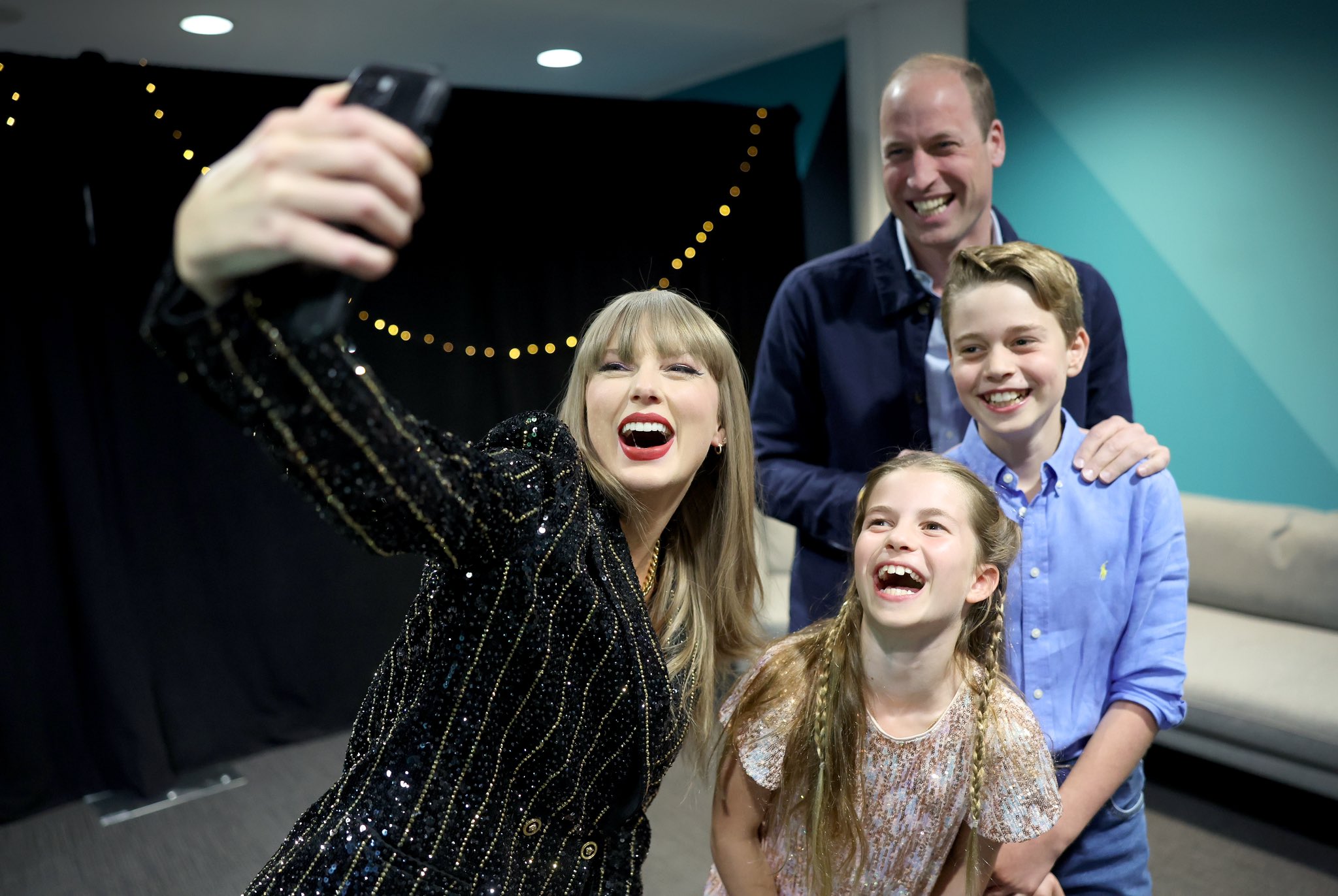American singer Taylor Swift joined the Prince of Wales backstage as he celebrated his 42nd birthday. Photo / @KensingtonRoyal / X