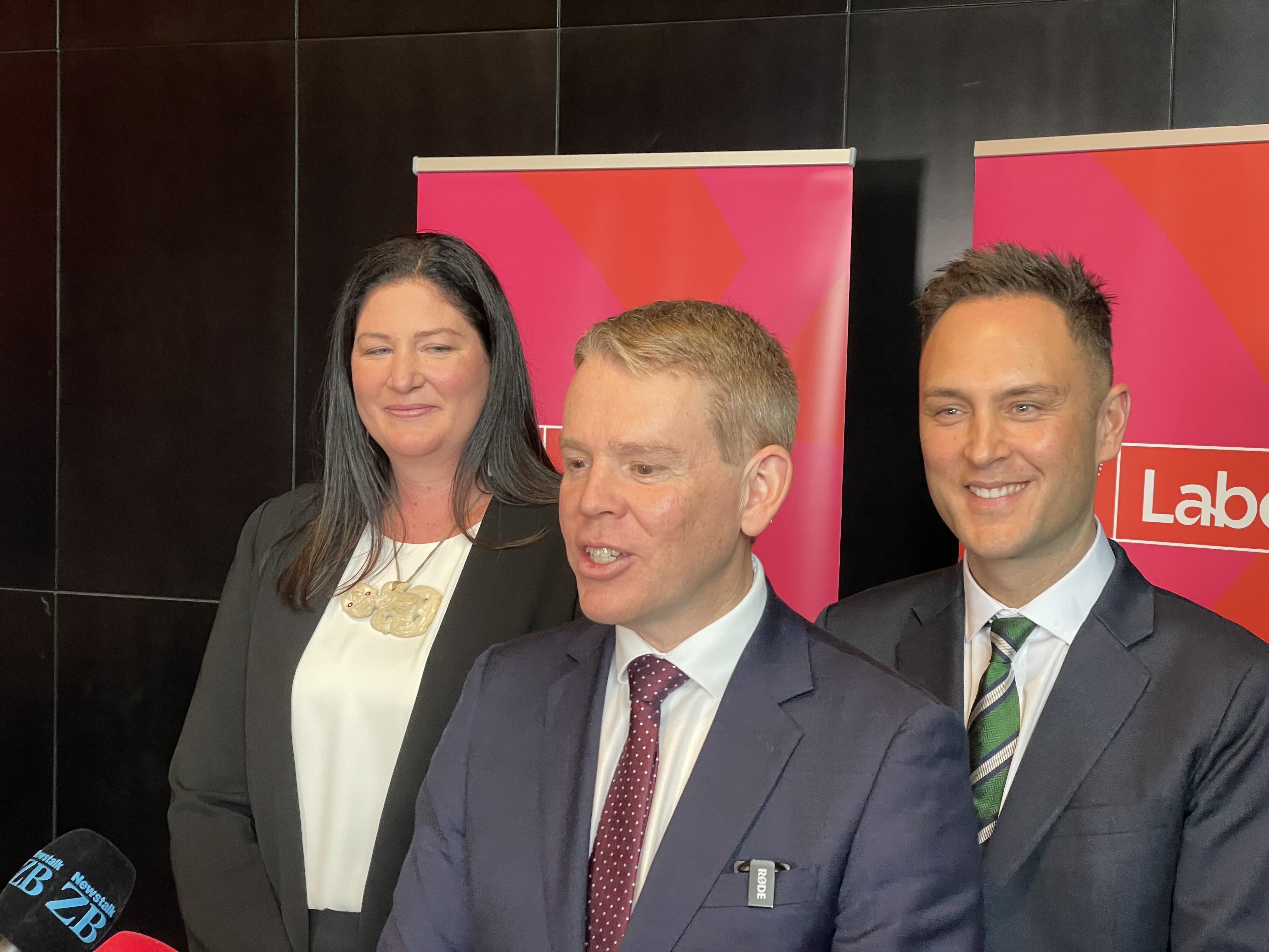 Labour Leader Chris Hipkins taking questions after his congress policy announcement. Photo / Thomas Coughlan