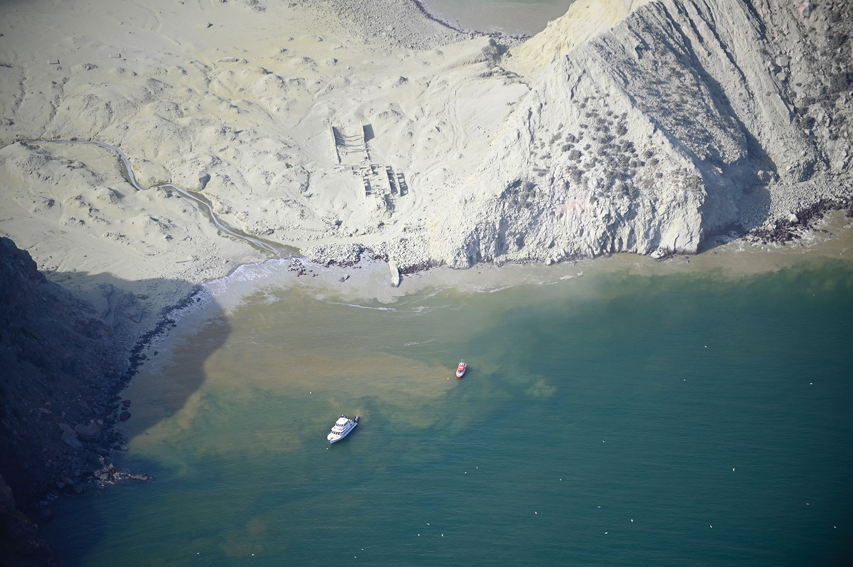 Whakaari/White Island aerial view after the volcanic eruption in 2019.  Photo / NZME