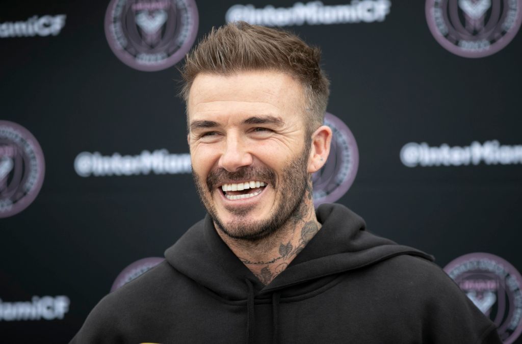 David Beckham has a pretty good reason to be smiling. Photo / Getty Images