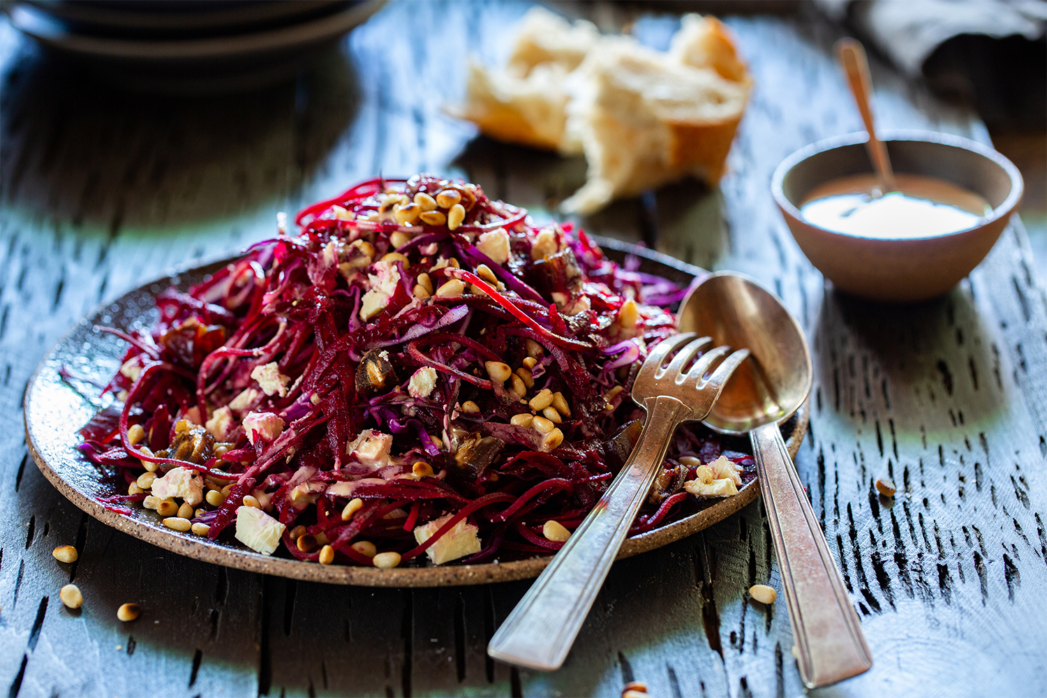 Beetroot and red cabbage salad. Photo / Babiche Martens
