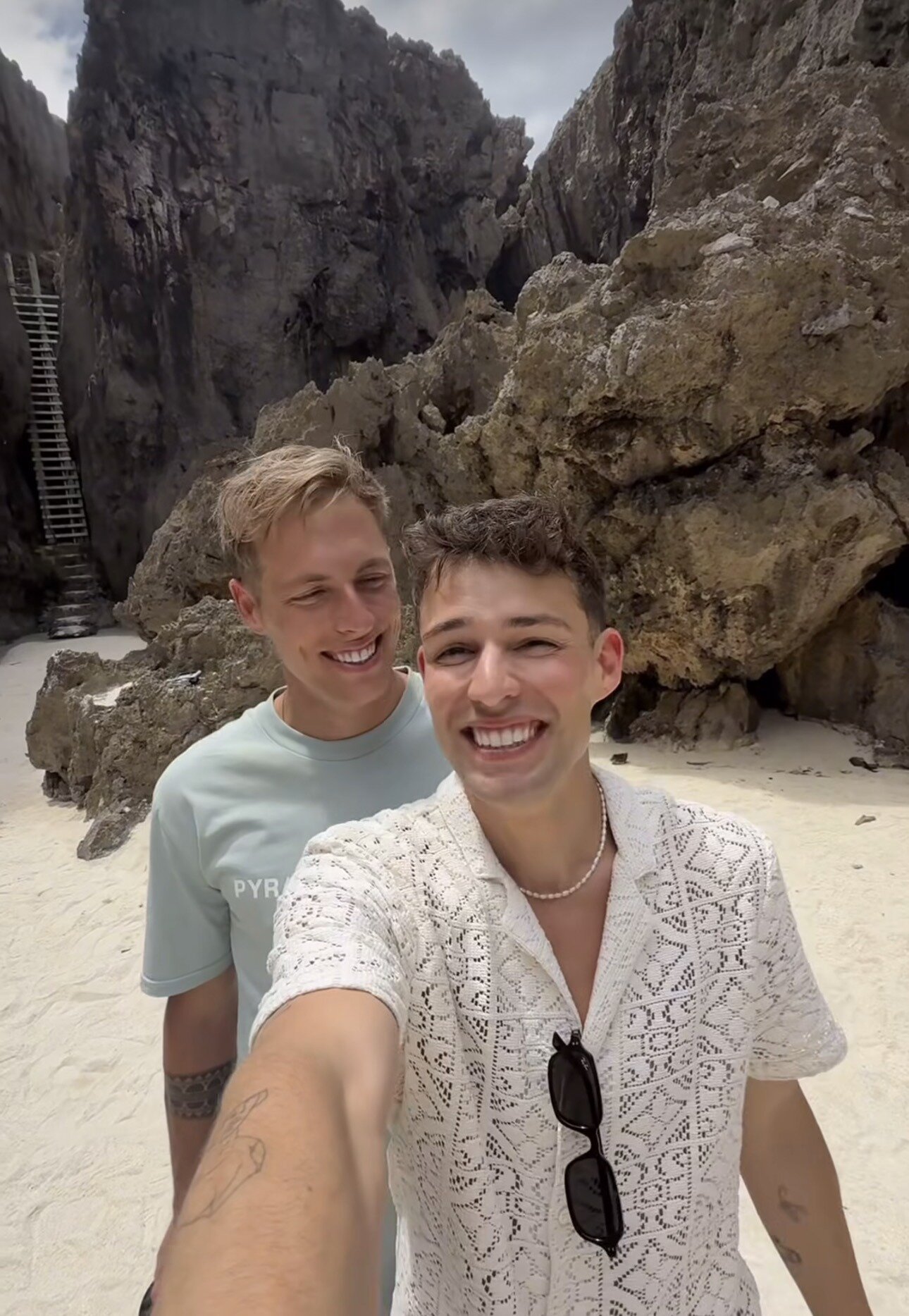 Oliver Tyack and Kennedy Anderson after they became engaged at Togo Chasm.  
