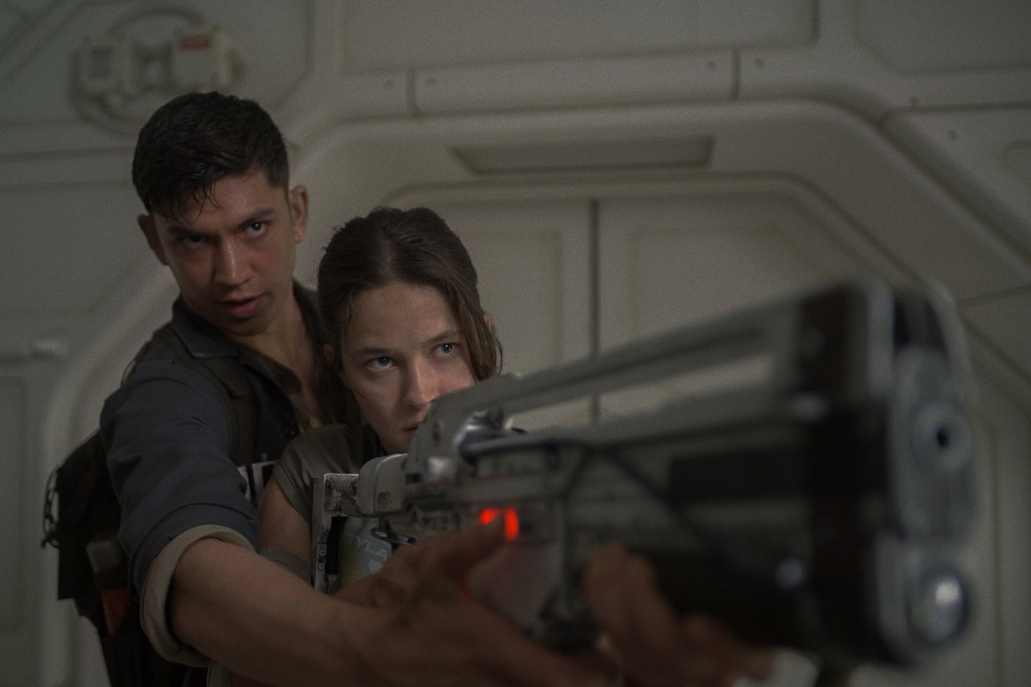 David Jonsson and Cailee Spaeny star in Alien: Romulus.
Photo / Disney Studios