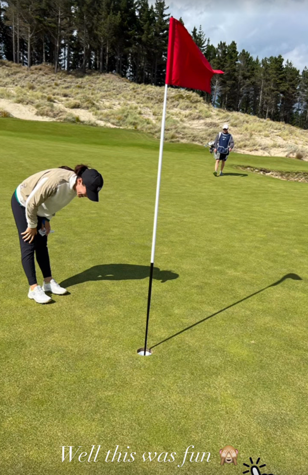 Lydia Ko looks in disbelief after sinking a hole-in-one. Photo / Instagram
