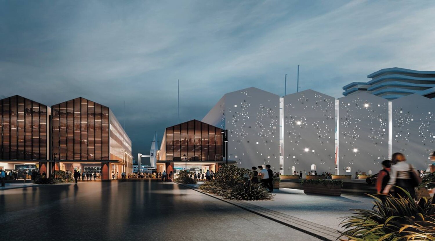 Plans for the Orams marine refit and commercial buildings on Beaumont St.