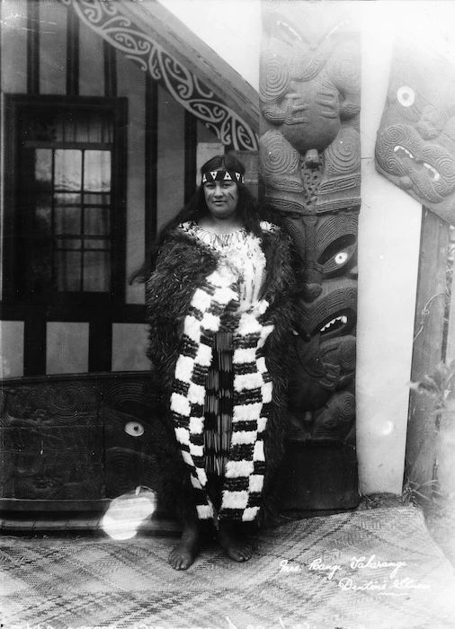 Rangitaamo Tiahuia Takarangi (1901-1992) on her 19th birthday in 1920 at Putiki Marae.