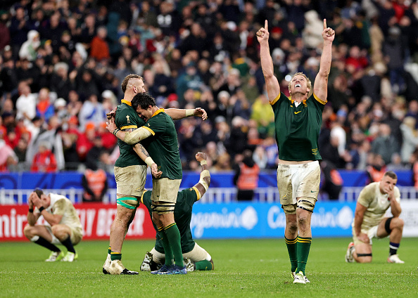 Pieter-Steph Du Toit of South Africa celebrates following the team’s win. Photo / Getty Images