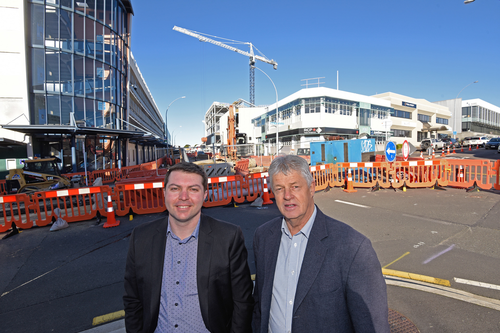 Tauranga City Council's city centre manager James Woodward and city transformation committee chairman Larry Baldock. Photo/George Novak