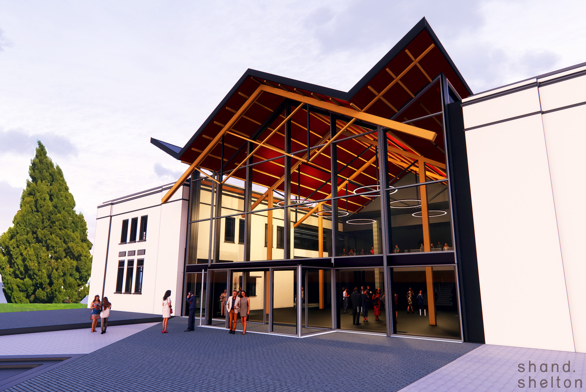 A concept image of the outside of the revamped Sir Howard Morrison Performing Arts Centre. Supplied / Rotorua Lakes Council