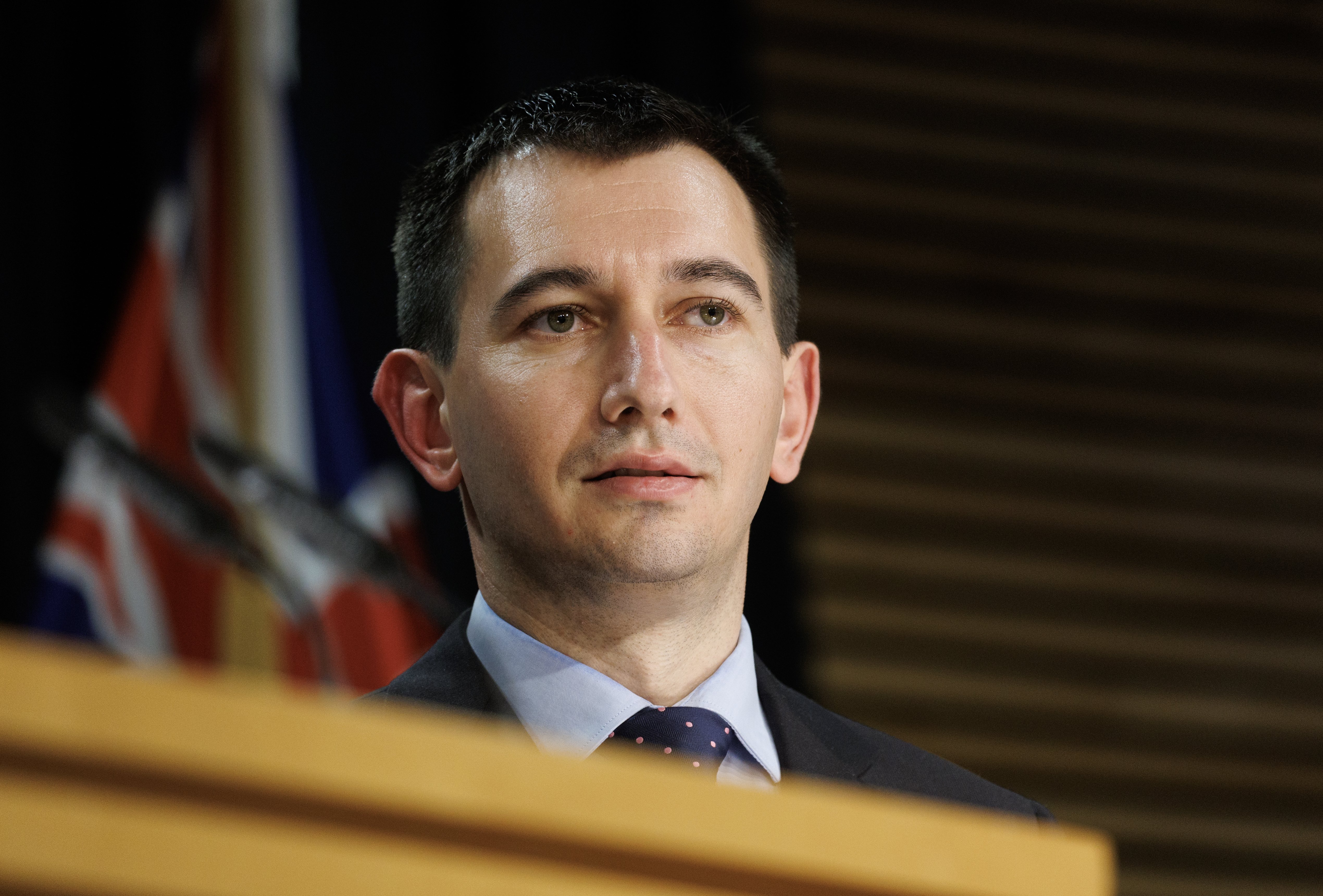 Health Minister Simeon Brown announced the changes regarding the prescription of puberty blockers today. Photo / Mark Mitchell
