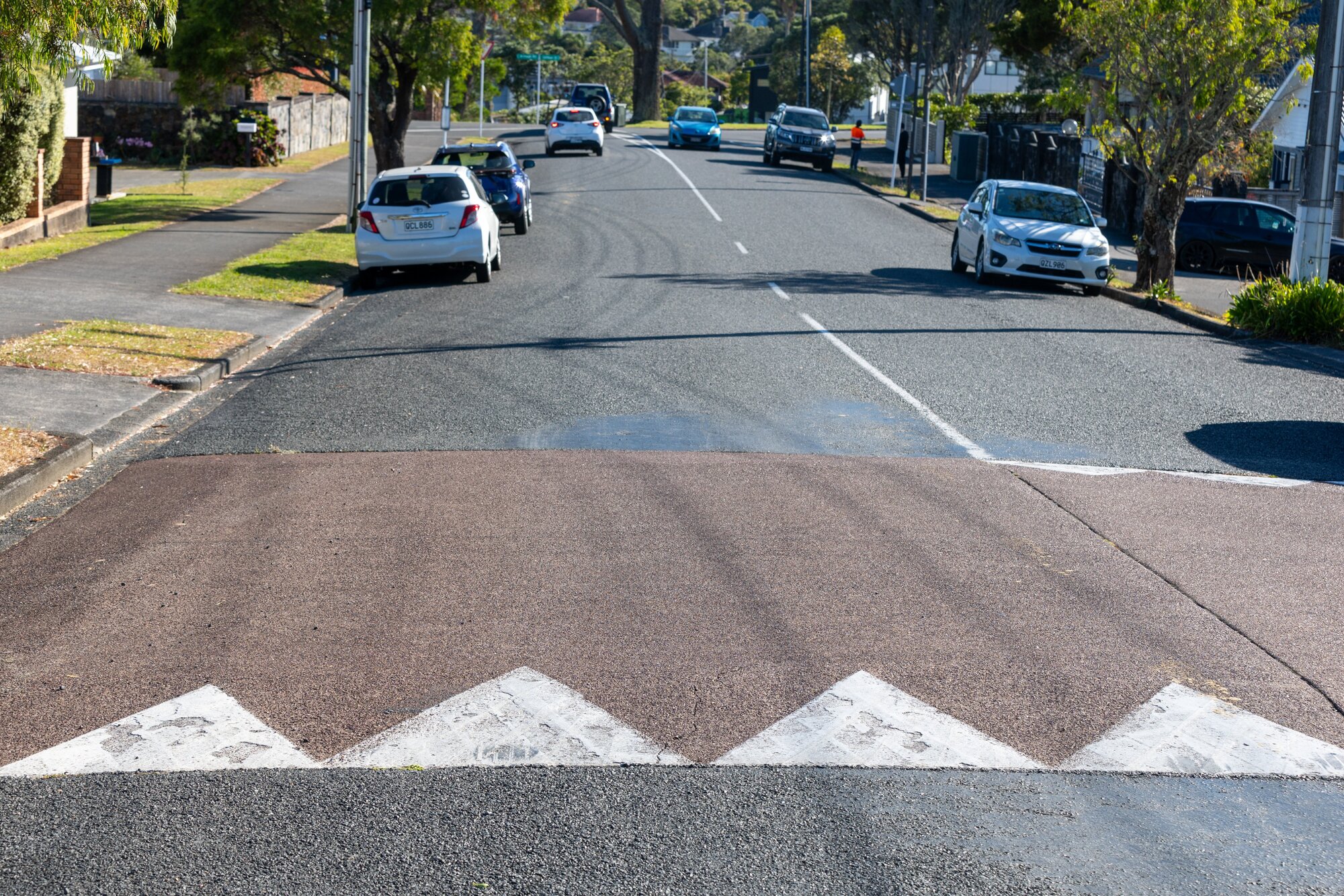 The speed table on Connaught St, Hillsborough. Photo / Michael Craig
