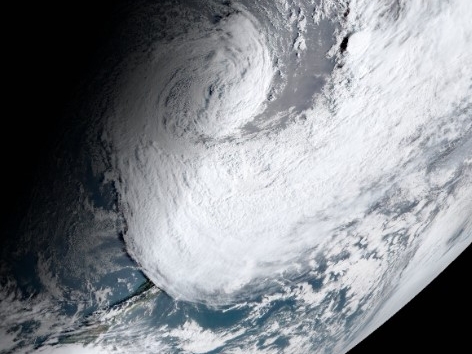 Satellite imagery shows Cyclone Gabrielle covering New Zealand in cloud on Sunday. Photo / Niwa