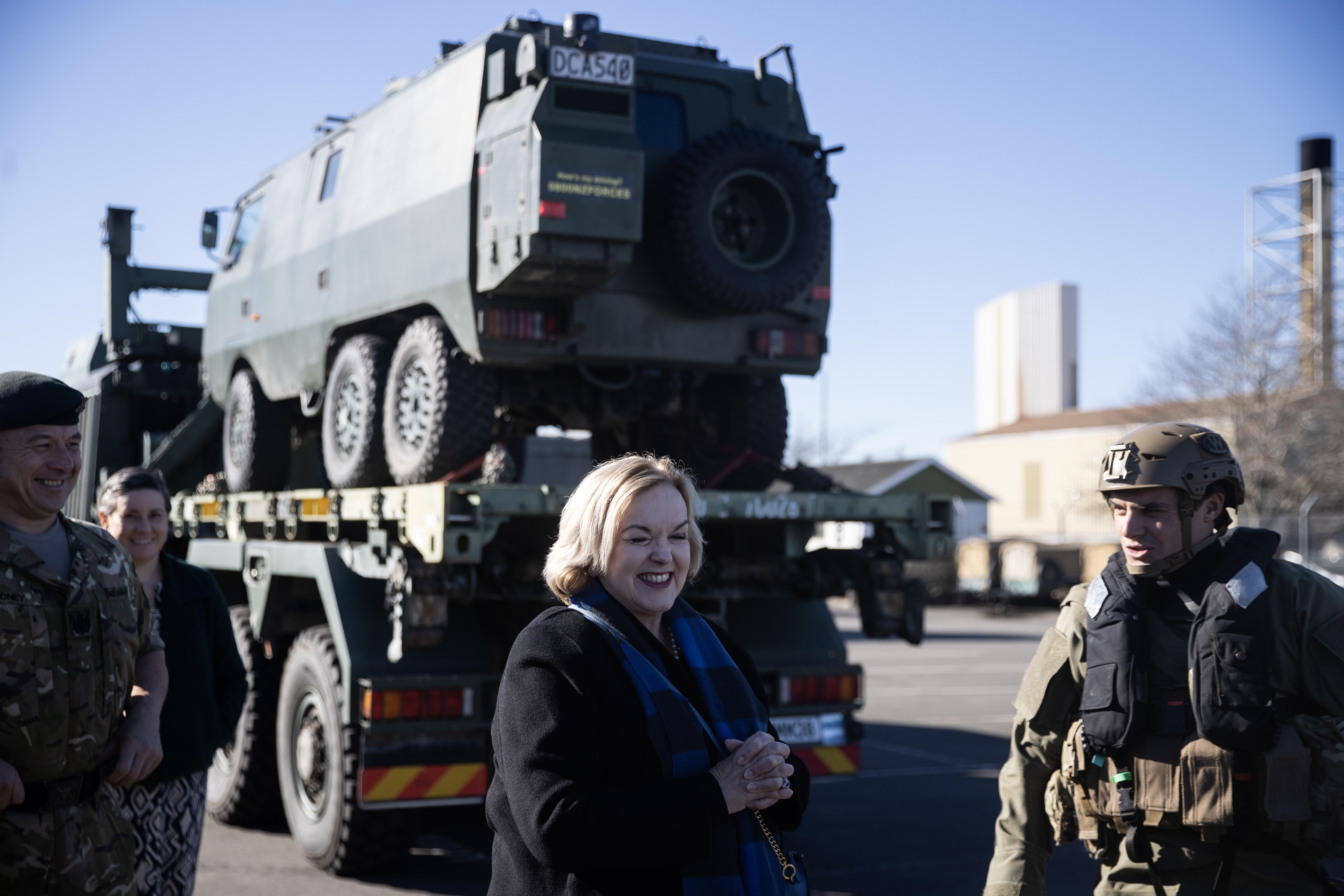 Defence Minister Judith Collins announced the further replacement of some of the NZDF's dated vehicles. Photo / George Heard