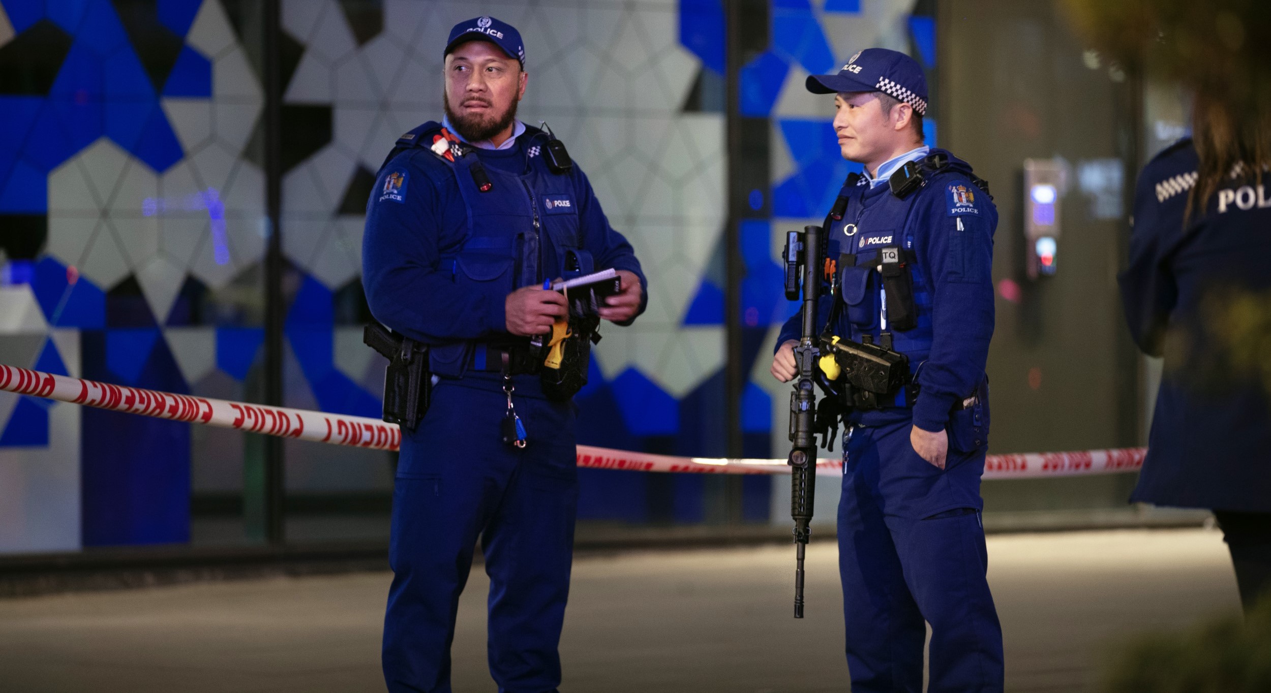 Cordons were in place following the incident in the Auckland CBD. Photo / Hayden Woodward