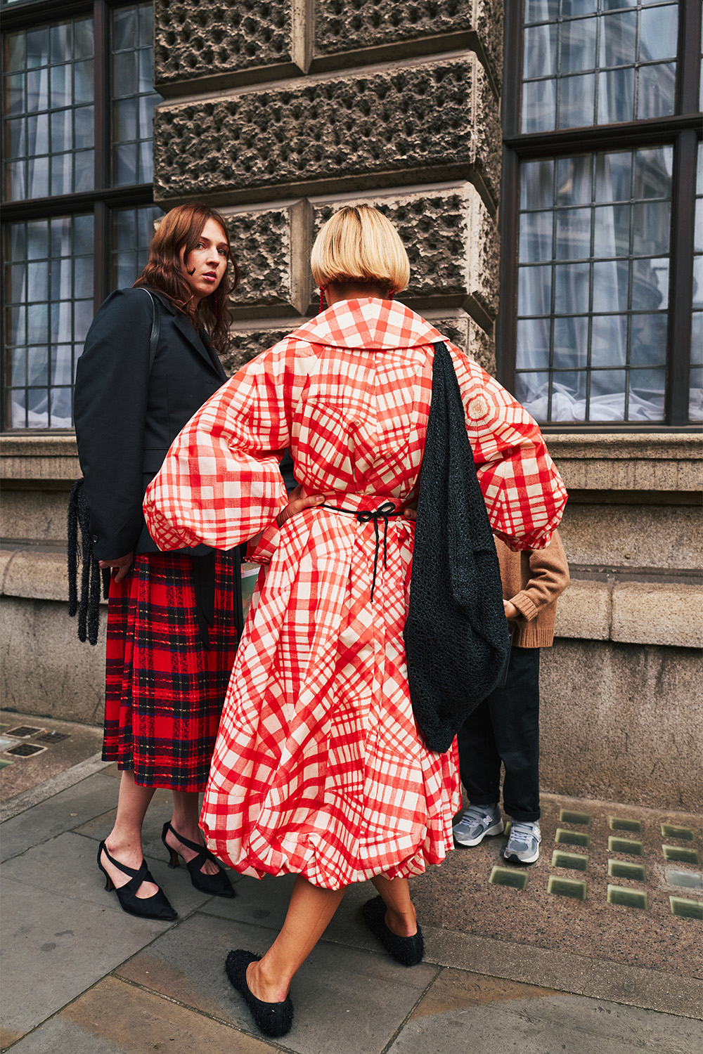 A red-and-white-check piece on a street in London. Photo / Simbarashe Cha for The New York Times