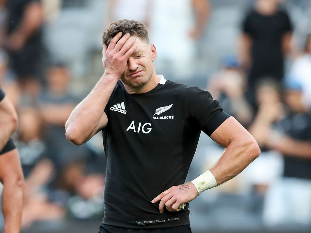 A dejected looking Beauden Barrett after the All Blacks were beaten by the Pumas. Photosport