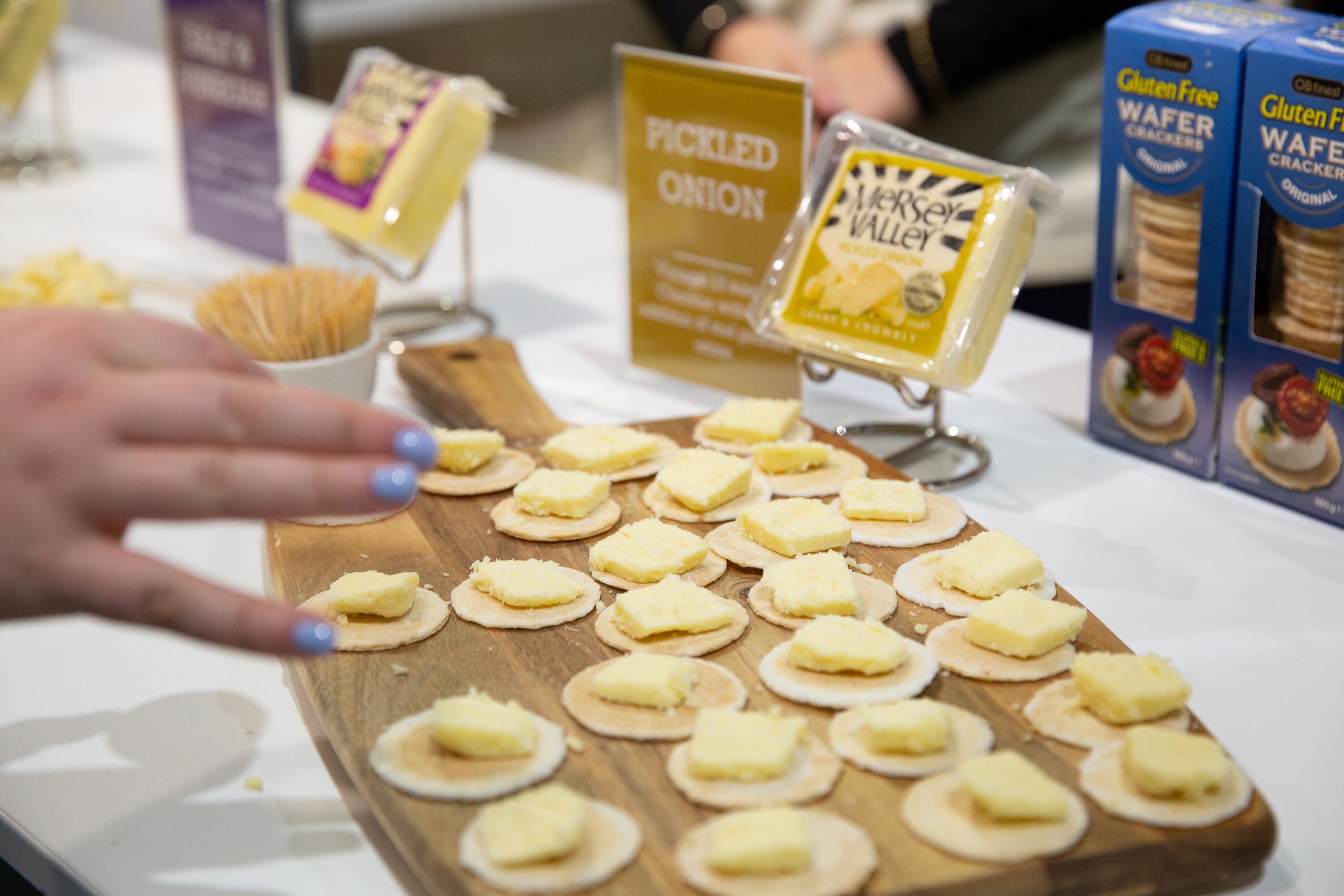 Because life is too short to add your own onions. Just one of the hybrid cheese offerings at the 2024 Auckland Food Show. Photo / Sylvie Whinray