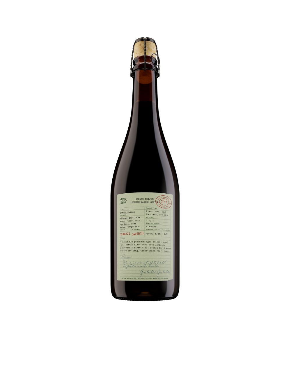 Garage Project Single Barrel Series 777 Chenin Saison
