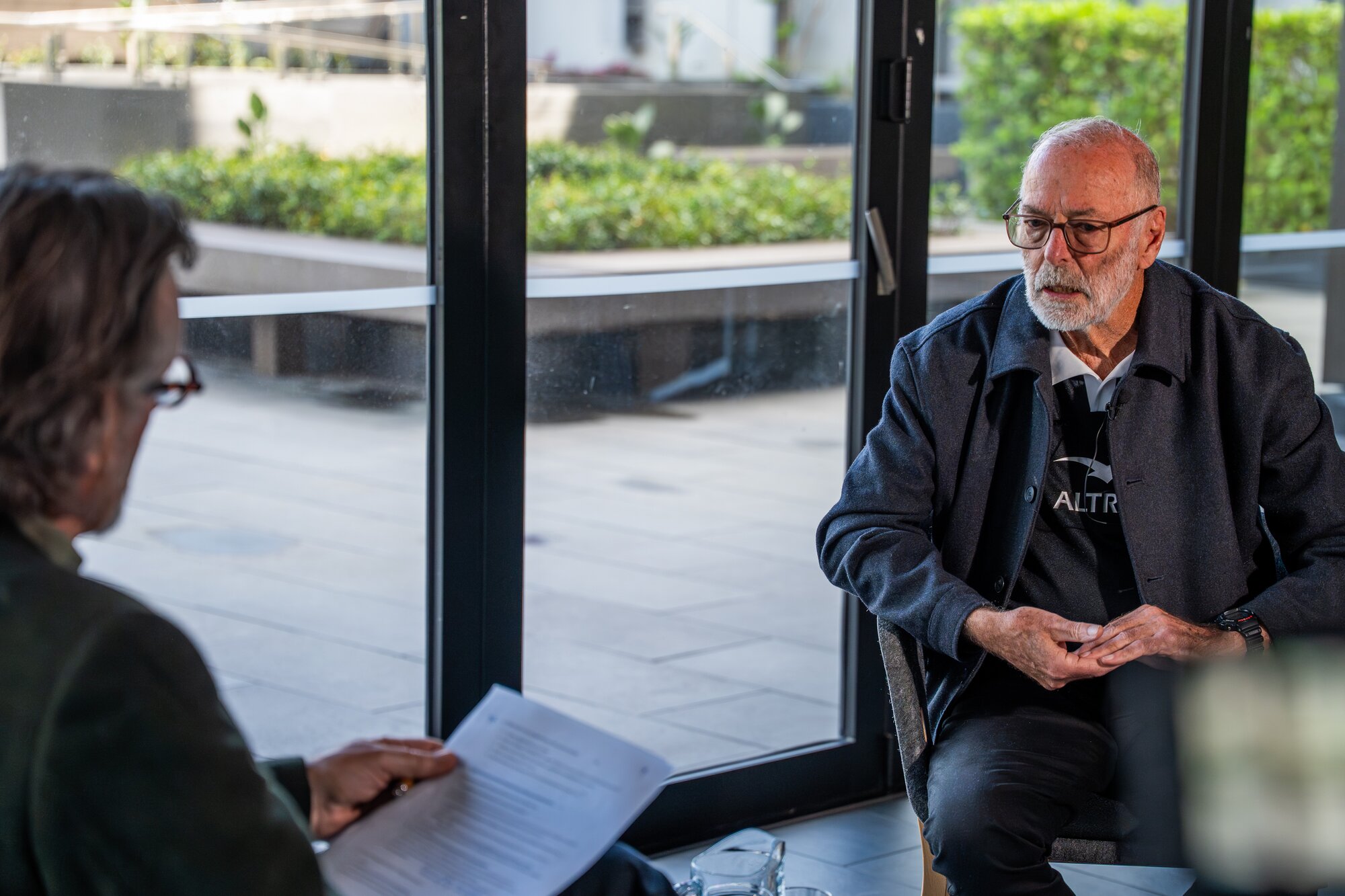 Wayne Brown (right) tells Simon Wilson that long-term planning is difficult because everyone thinks about the next year. Photo / Corey Fleming