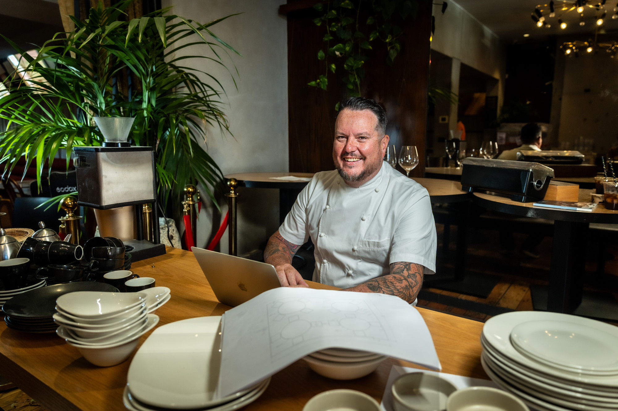 Matt Lambert photographed during the renovations of his new Ponsonby restaurant Return. Photo / Michael Craig