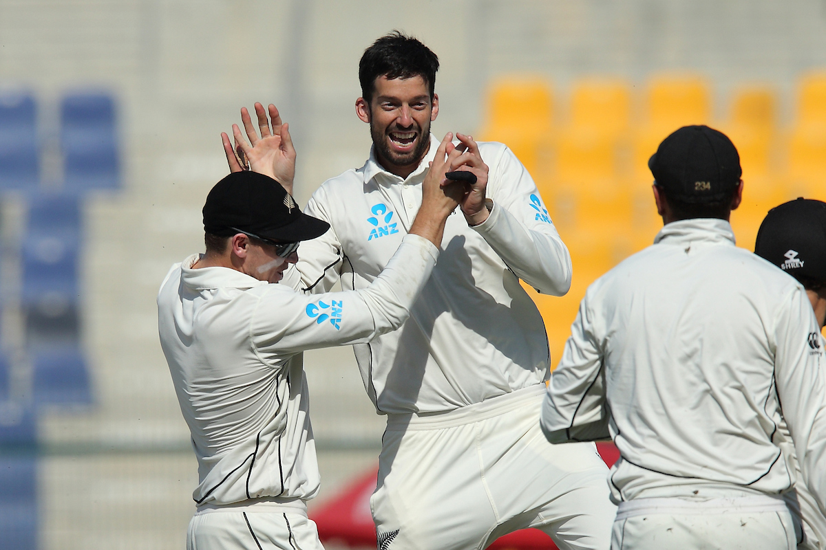 Will Somerville took seven wickets on debut as the Black Caps claimed a famous win in Abu Dhabi. Photo / Yasir Nisar / www.photosport.nz
