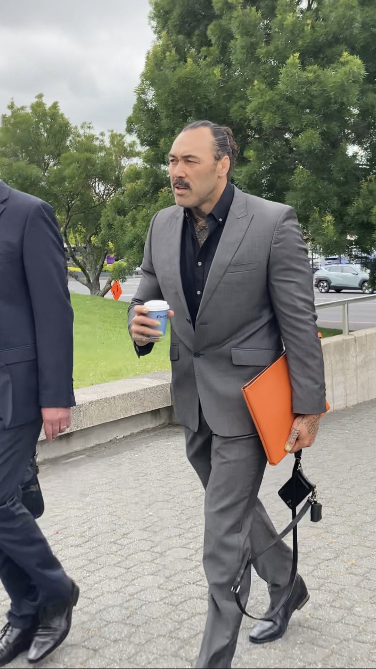 Wairangi Koopu walks into the Hamilton District Court during an appearance last year. Photo / Belinda Feek