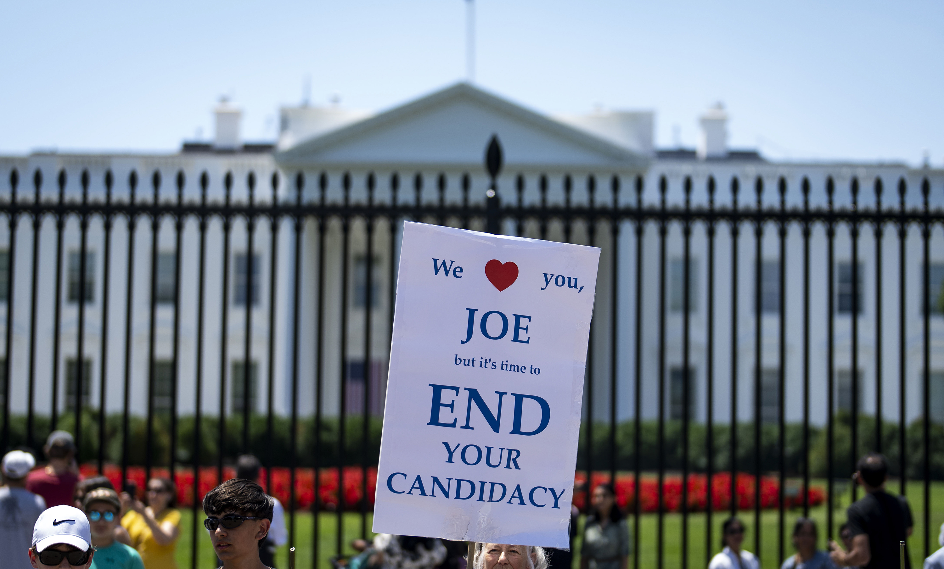 Demonstrators outside the White House. Photo / Doug Mills, The New York Times