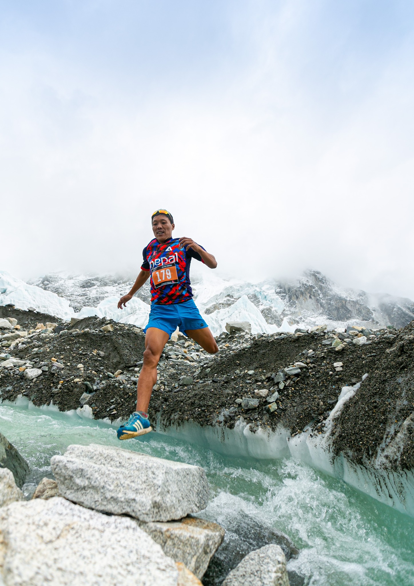 Bed Bahadur Sunuwar of Nepal competes in the Everest Marathon. Photo / The Tenzing-Hillary Everest Marathon, Supplied