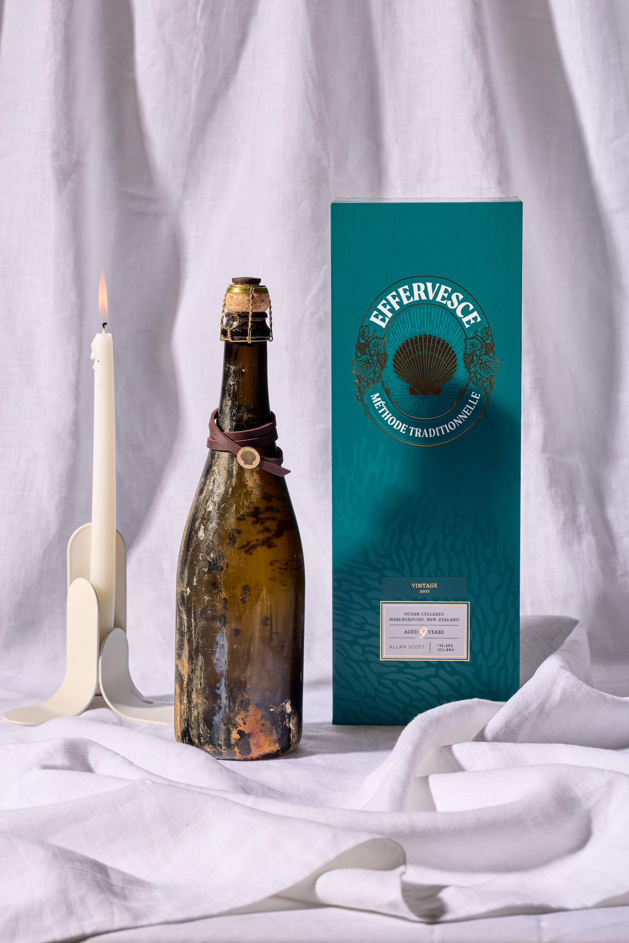 Allan Scott Effervesce Marlborough Méthode Traditionnelle 2011 is aged under the sea. Photo / Babiche Martens