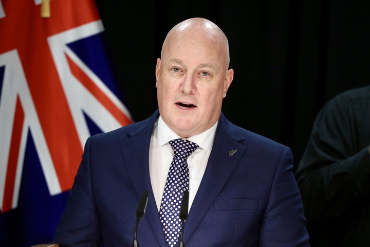 Prime Minister Christoper Luxon addresses media at today's post-Cabinet press conference. Photo / Mark Mitchell