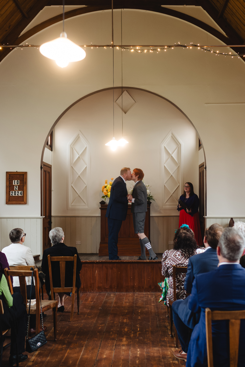 They sealed their union with a kiss and a surprising song choice. Photo / Sara Tansy