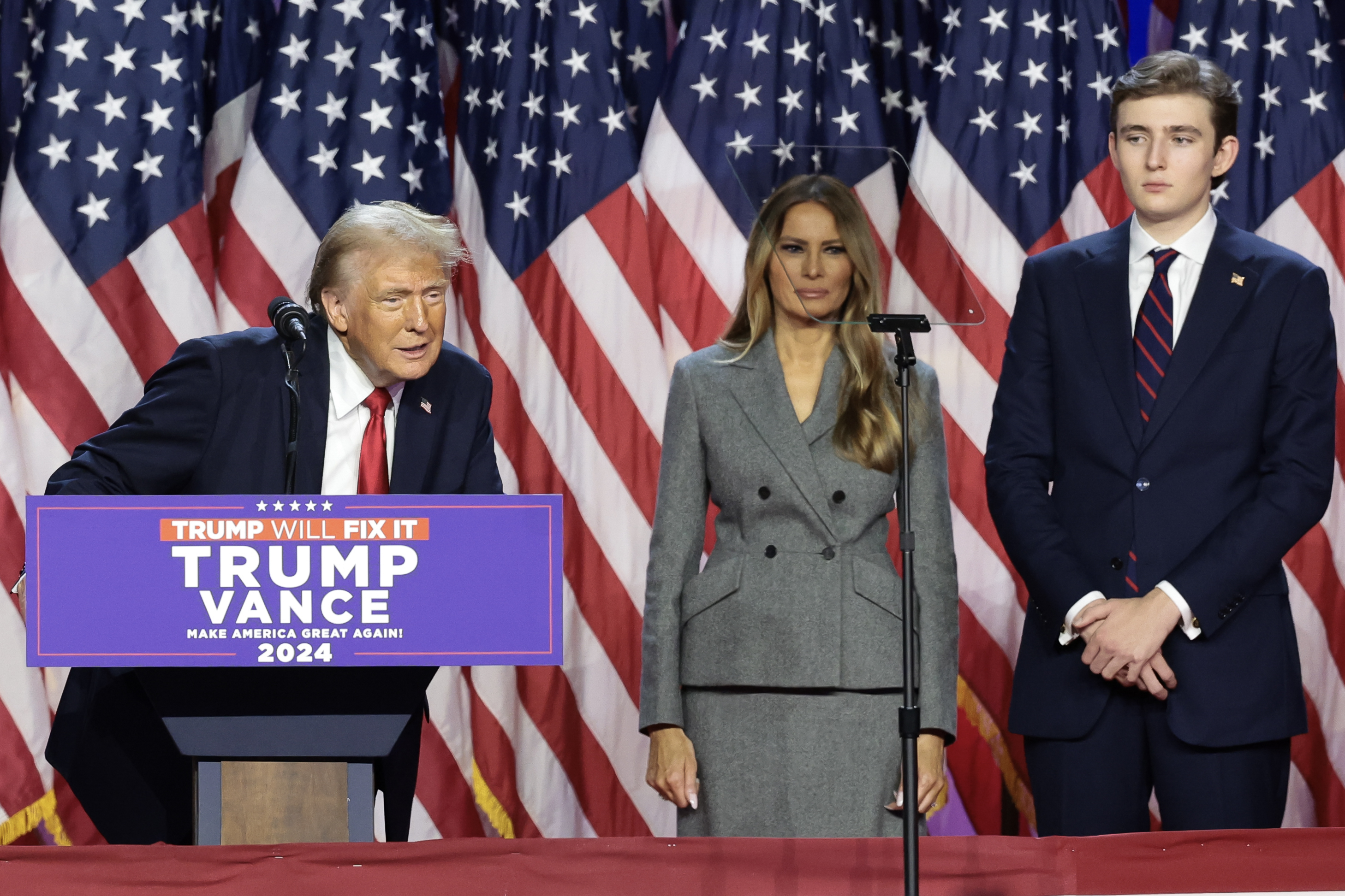 Donald Trump speaks during an election night event in West Palm Beach, Florida. Photo / Getty Images
