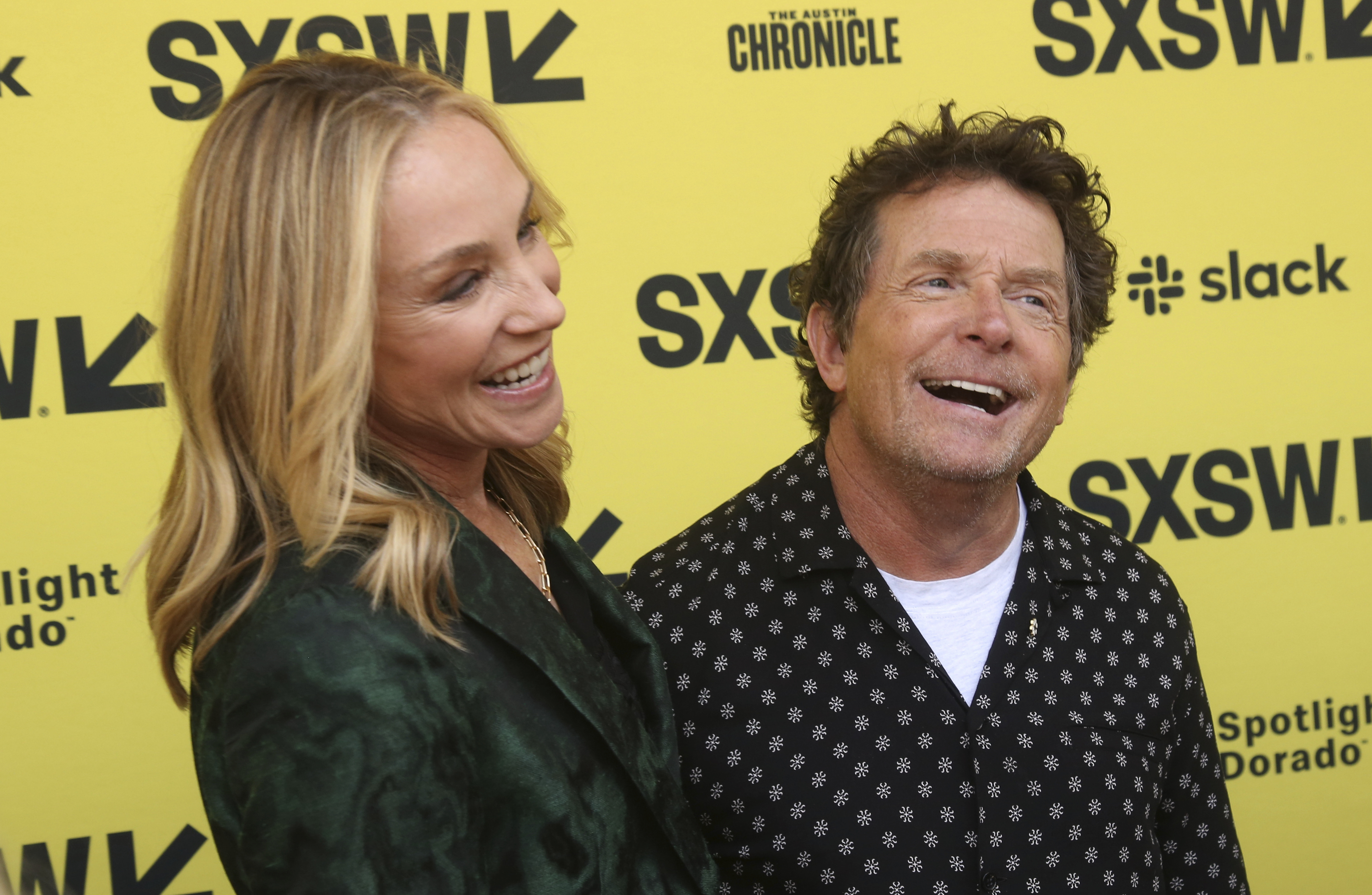 Michael J. Fox and Tracy Pollan at the world premiere Fox's doco Still: A Michael J. Fox Movie. Photo / AP