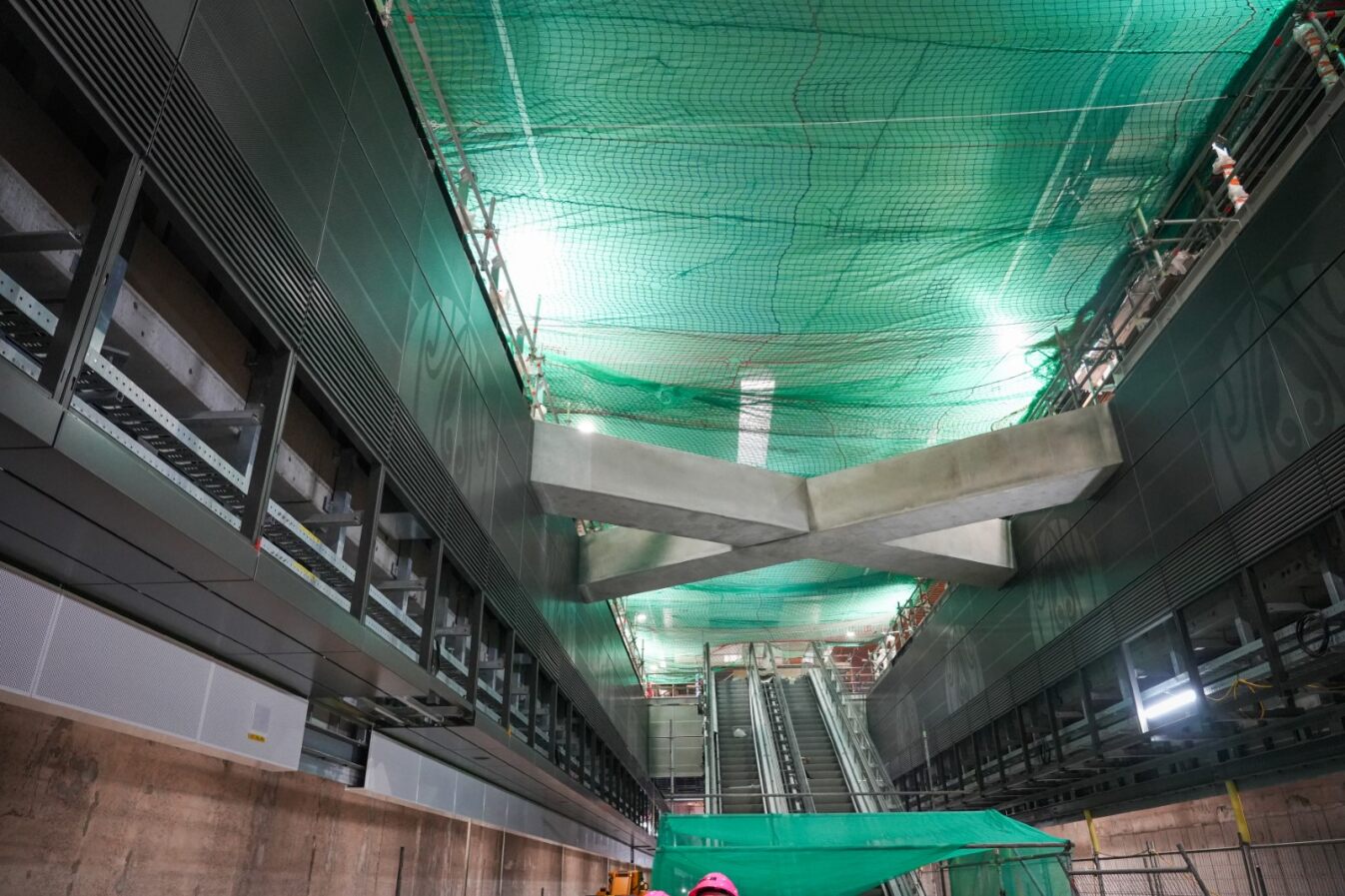 The escalators inside Te Waihorotiu station. Photo / Corey Fleming