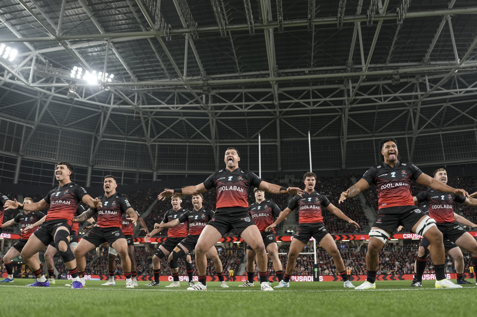 The Crusaders perform their haka ahead of the match against the Waratahs on Friday. Photo / SmartFrame