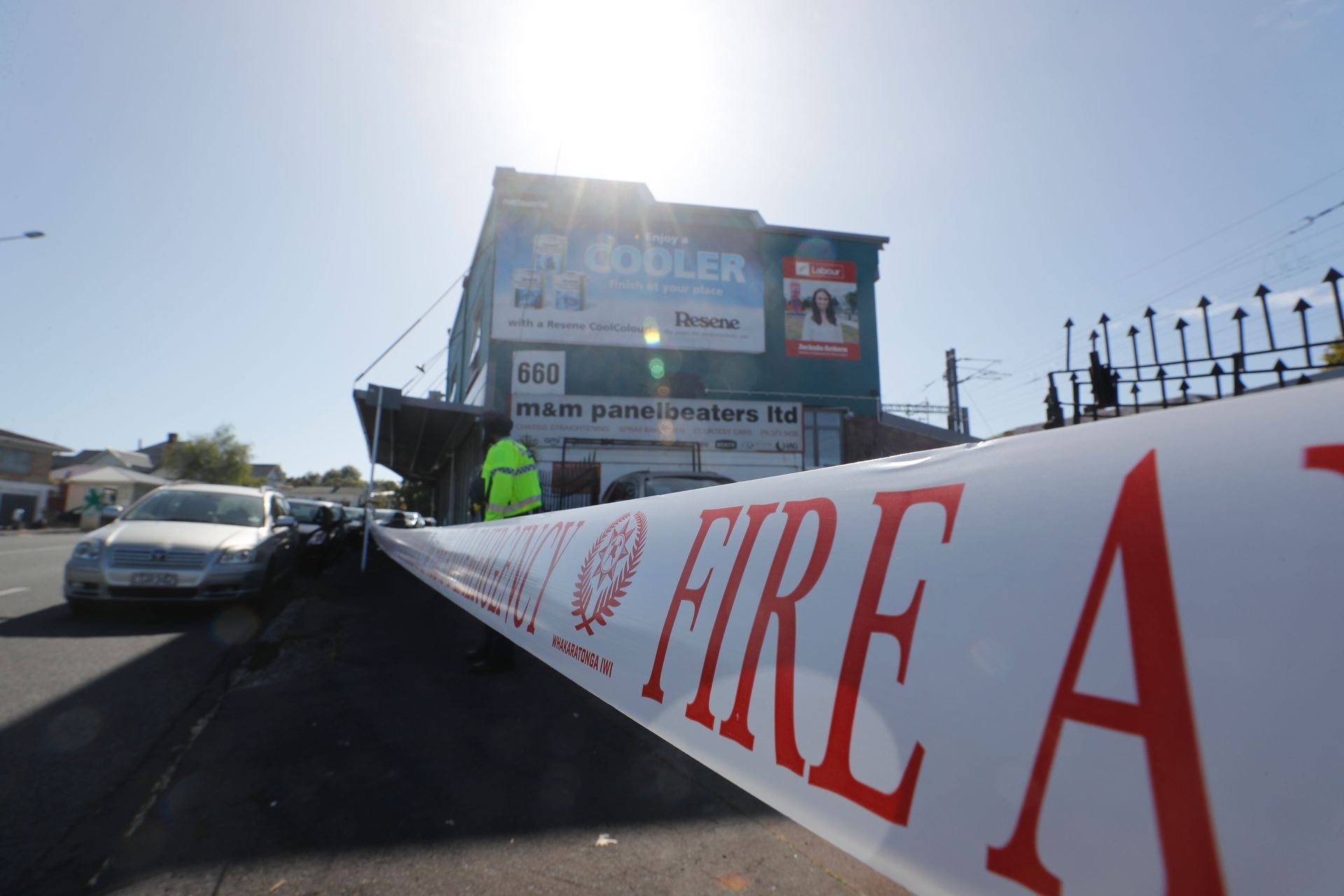 A cordon was set up after the attack on the Prime Minister's electorate office. Photo / Dean Purcell