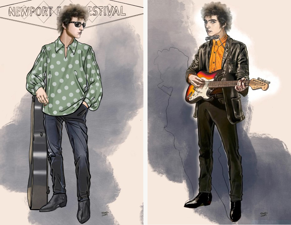 The film's wardrobe spanned Bob Dylan's stylistic evolution, from the folk years to his electric chapter. Photo / Searchlight Pictures