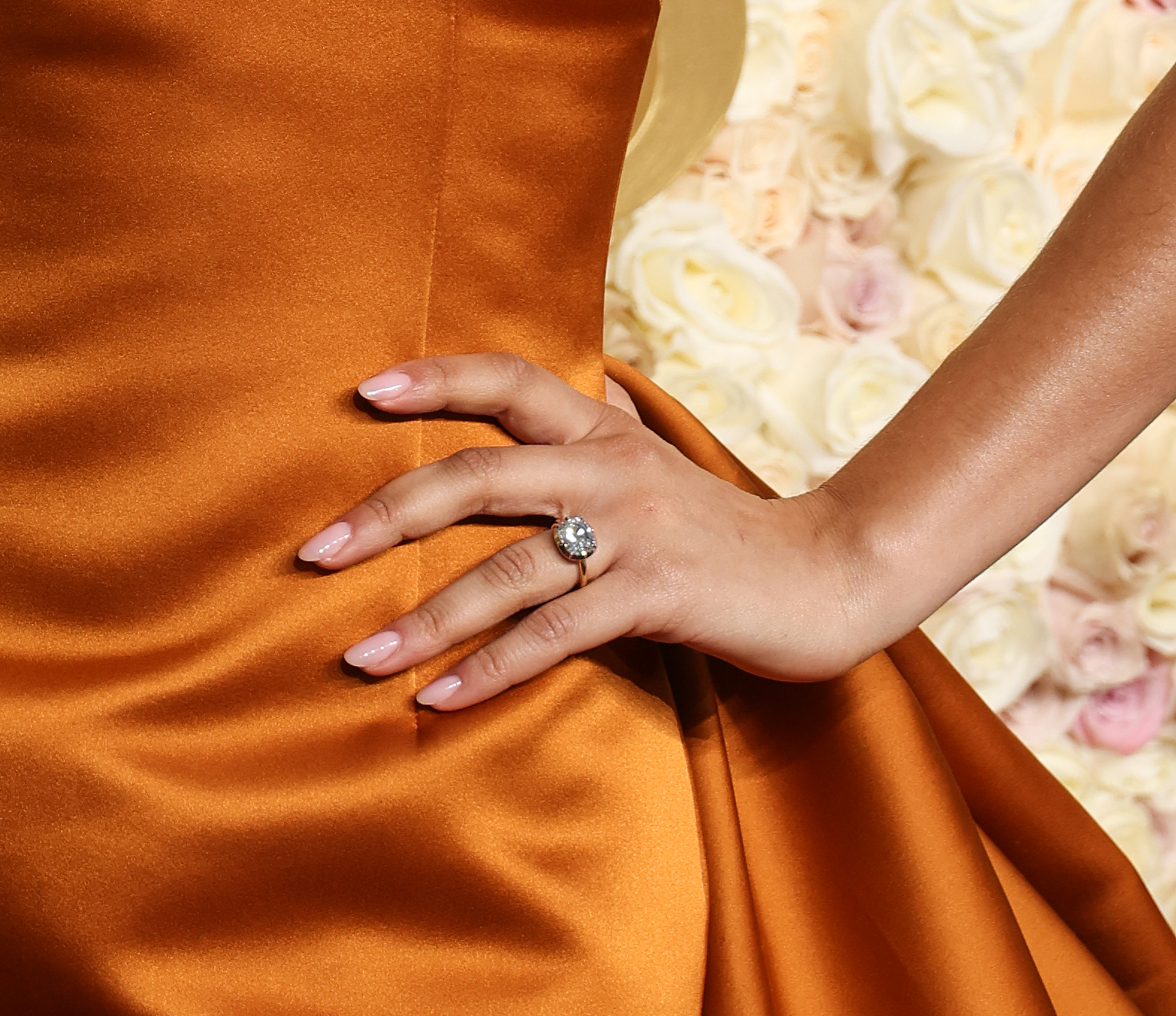 Zendaya shows off her ring at the Golden Globes earlier this year. Photo / Getty Images