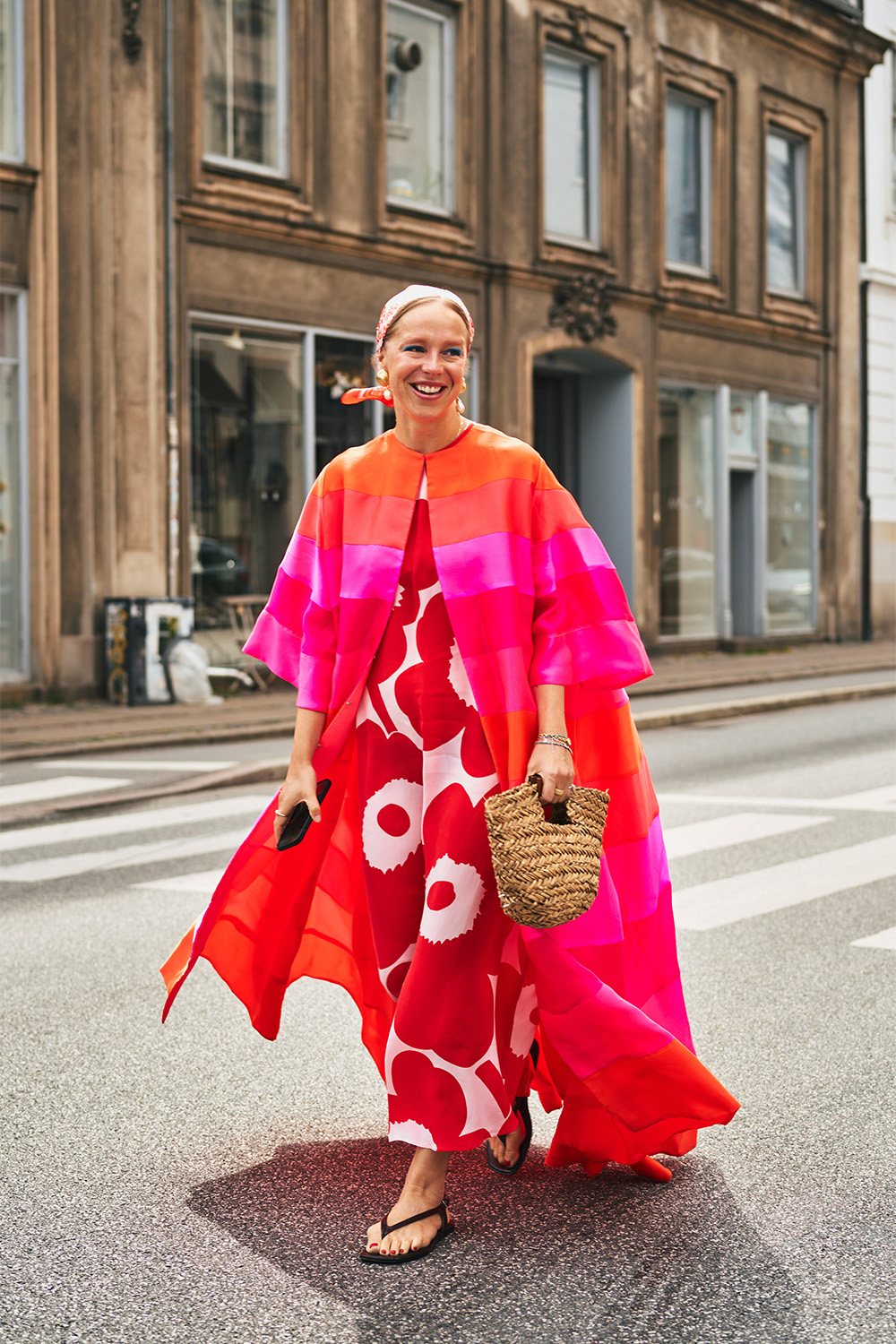 A bright outfit with the retro glamour of a Silm Aarons photograph. Photo / Simbarashe for The New York Times