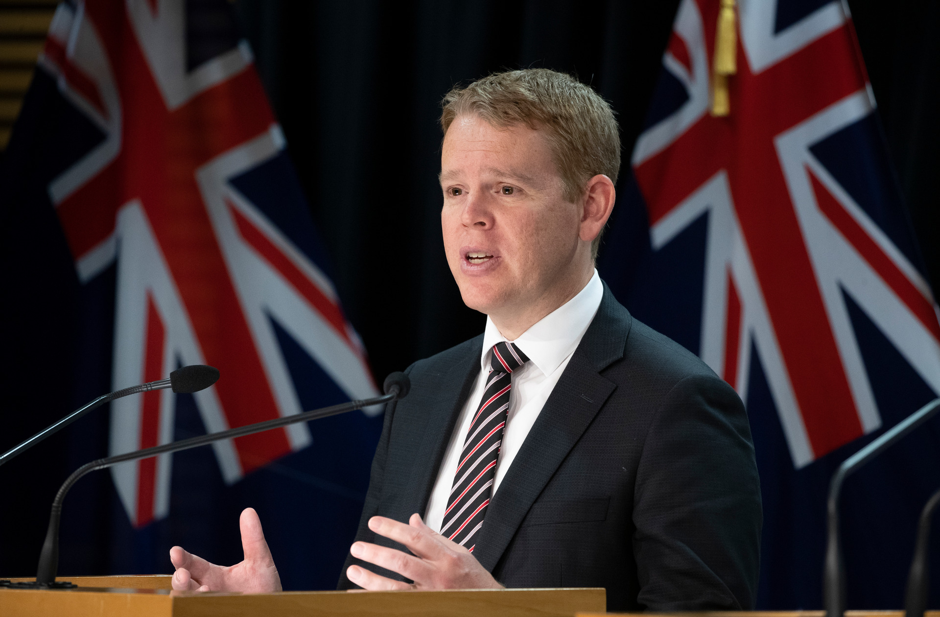 Covid-19 Response Minister Chris Hipkins is so nervous about Pfizer shipments that he tracks incoming flights and sometimes watches the cargo being unloaded on a livestream. Photo / Mark Mitchell