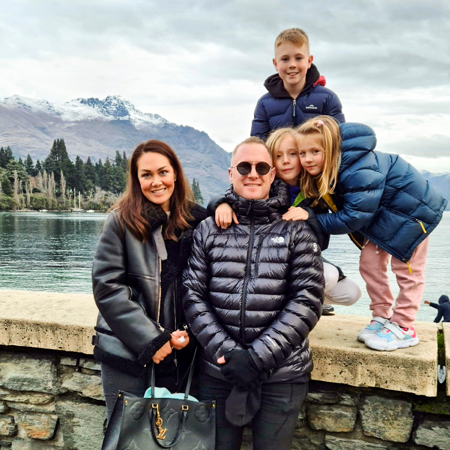 Renee Wright with husband Charlie Waide and their kids. Photo / Jae Frew