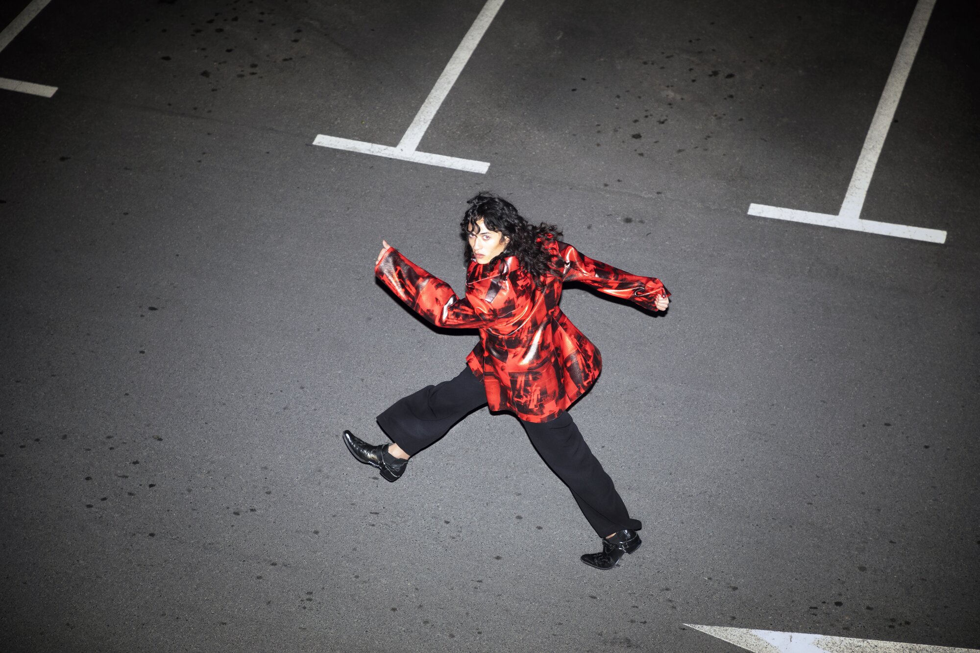 Awa Puna wears a Jing Hé jacket for Viva, styled by Chloe Hill. Photo / Mia Vinaccia