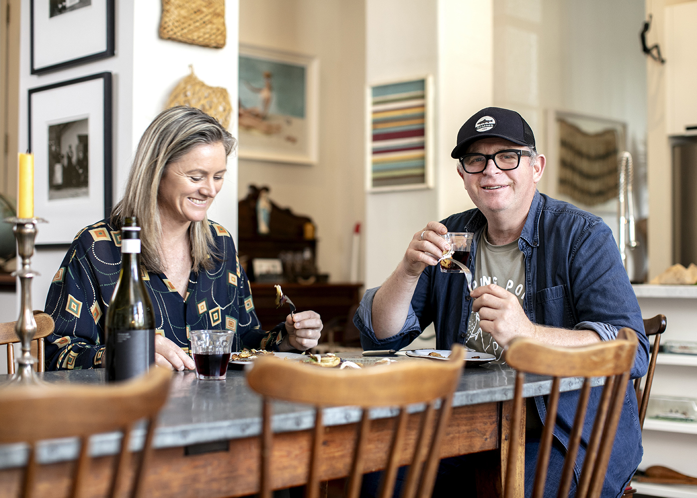 Maude Wines’ Sarah-Kate Dineen and Al share a meal. Photo / Babiche Martens