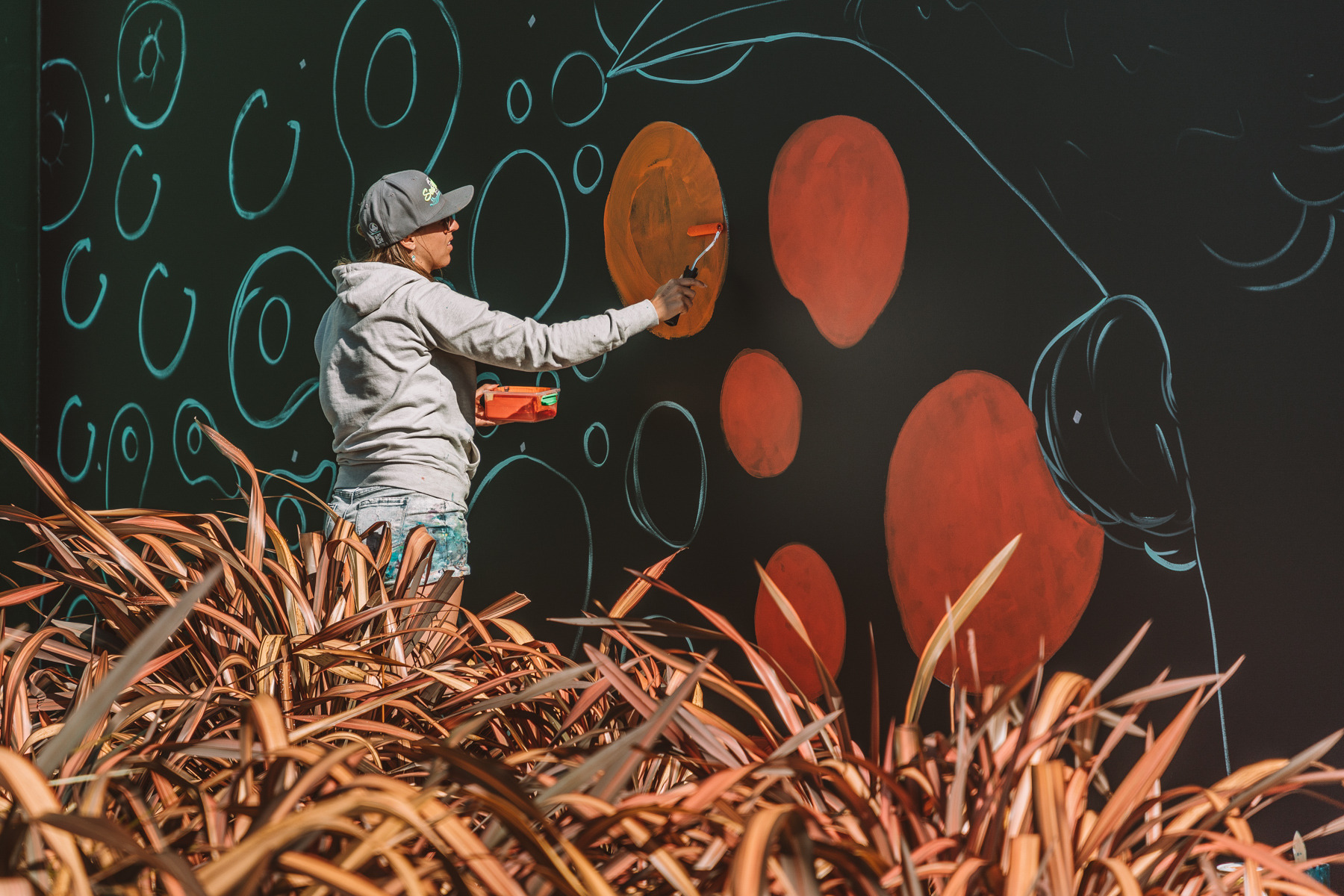 Artist Erika Pearce at work. Photo / Supplied