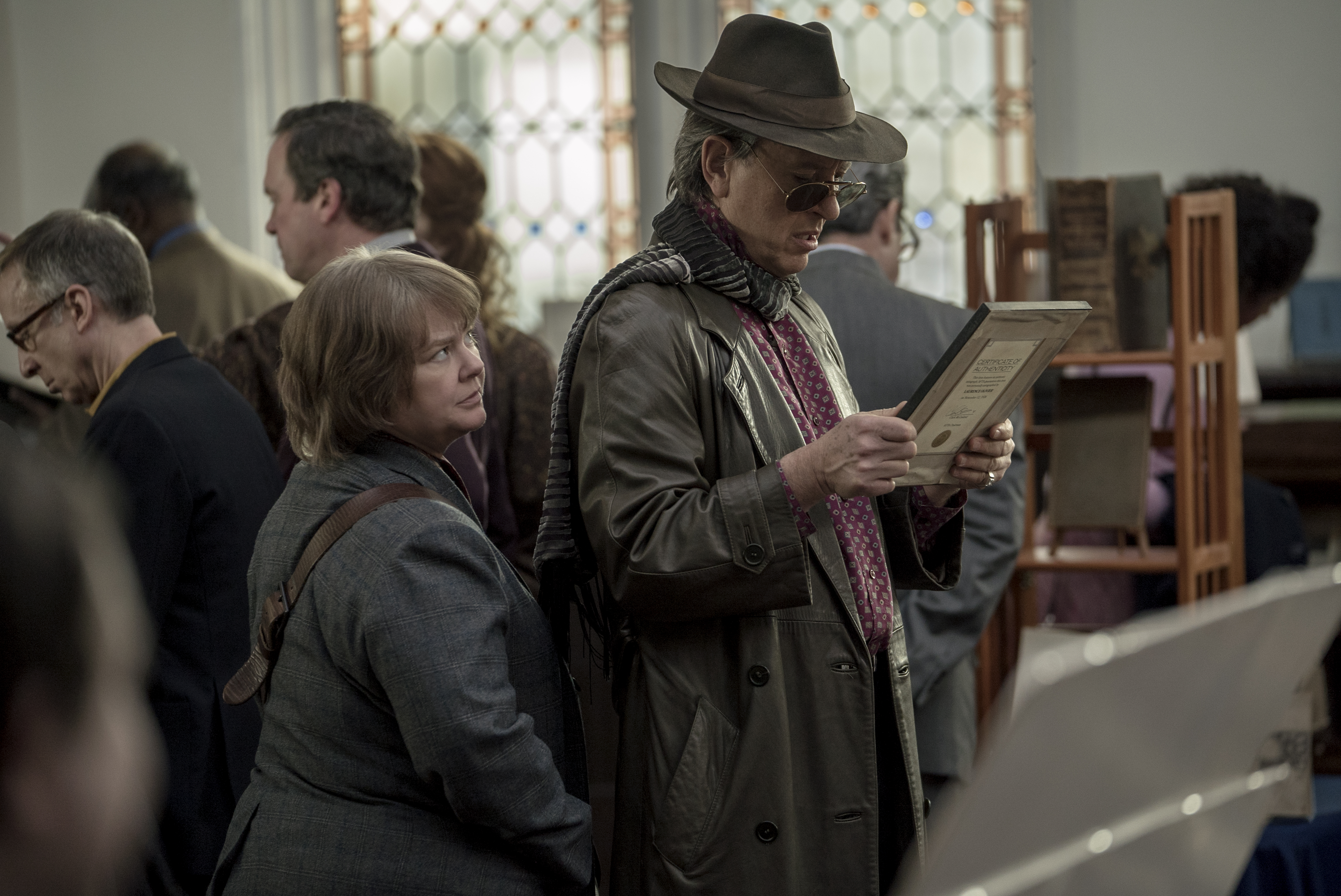 Melissa McCarthy as Lee Israel and Richard E. Grant as Jack Hock in Can You Ever Forgive Me?