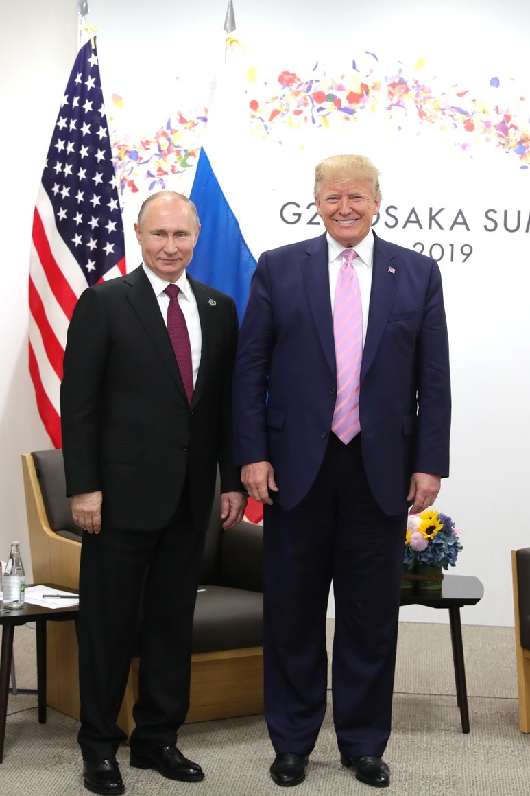 Donald Trump met Russian President Vladimir Putin on the first day of the G20 summit in Osaka, Japan back in 2019. Photo / Kremlin Press via Getty Images