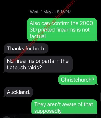 Text messages between Council of Licenced Firearms Owners spokesman Hugh Devereux-Mack and a staffer in the office of Associate Justice Minister Nicole McKee, a former Colfo spokeswoman.
