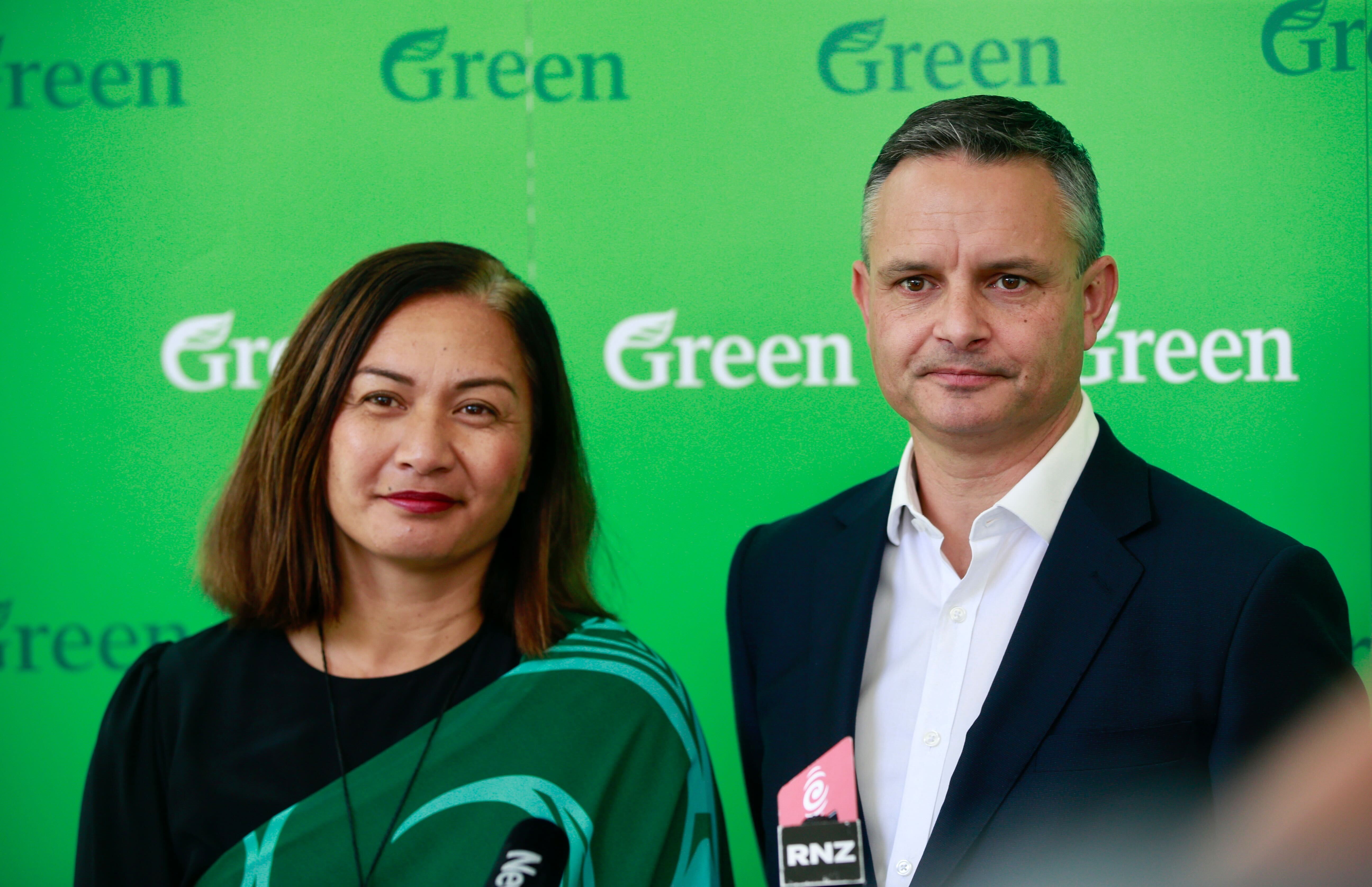 Green co-leaders Marama Davidson and James Shaw. Photo / Alex Burton