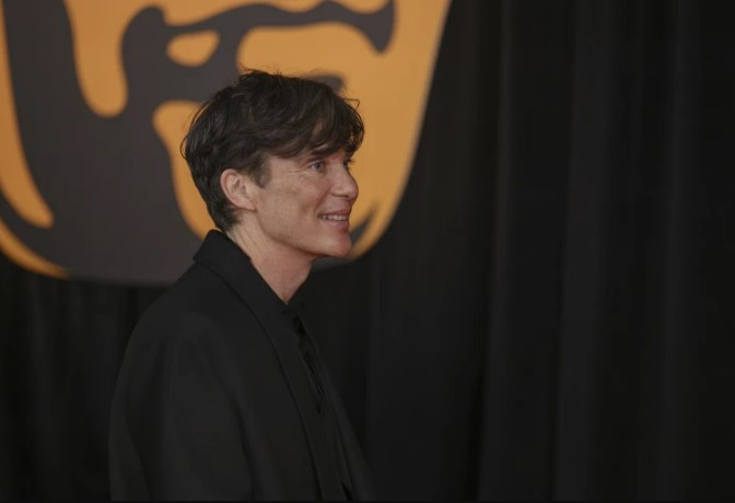 Cillian Murphy poses for photographers upon arrival at the 77th British Academy Film Awards, BAFTAs, in London on February 18. (Photo by Vianney Le Caer/Invision/AP)